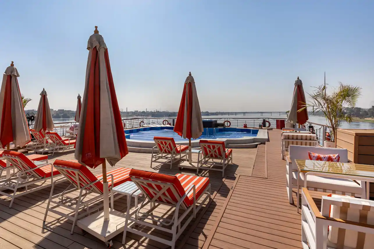 Sun deck of the Grand Mandarine Nile Cruise Nile cruise